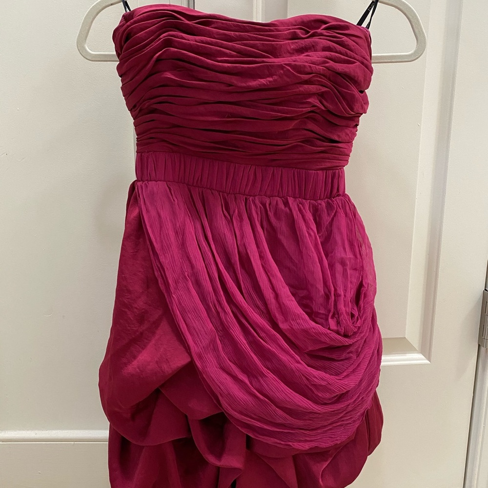 Bebe mini dress pink ruched xs